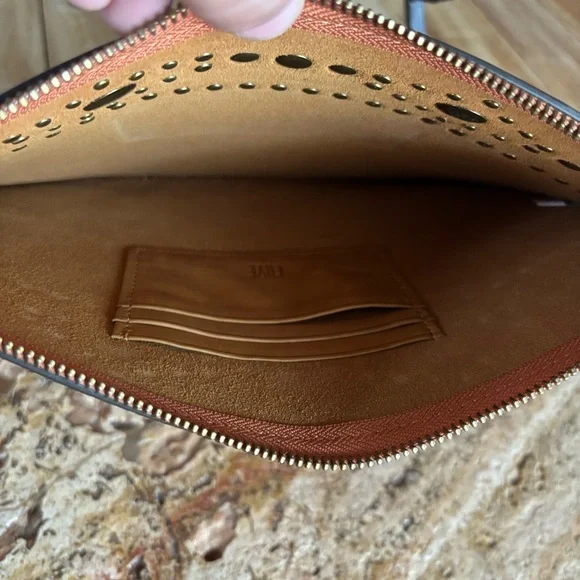 FRYE Studded Leather Clutch 8 1/2” x 11 1/2” - Picture 2 of 7